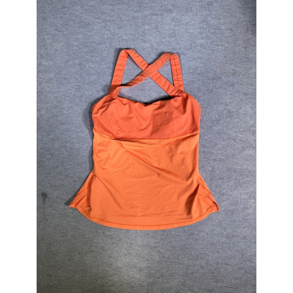 Lululemon Creamsicle Pop Speed Tank Top Womens Orange Coolmax Cross Back Strap